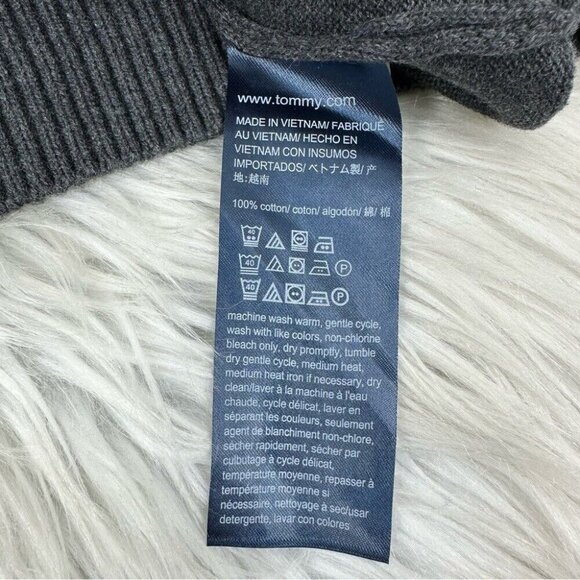 Tommy Hilfiger Women’s Dark Gray V-Neck Y2K Designer Knit Sweater M/C42 - Picture 8 of 11